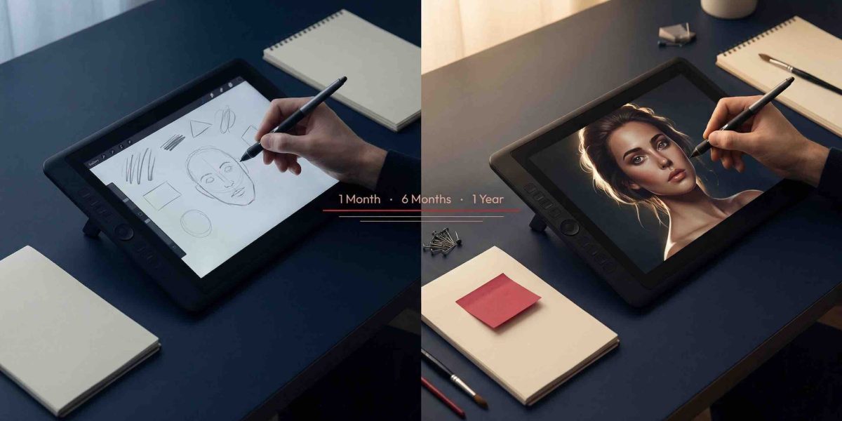 Beginner to pro digital art progression timeline — how long it takes to learn digital art